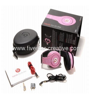 Monster Beats by Dr.Dre Studio Pink High Definition Over-Ear Headphones