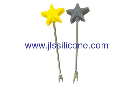 Star style silicone snack fork