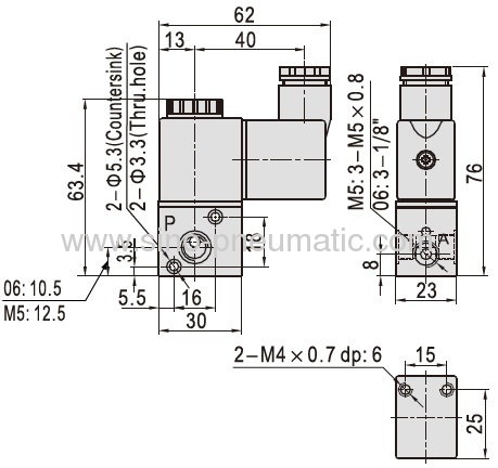 3V1-06 2/3way AC220VDIN40050 Solenoid valve
