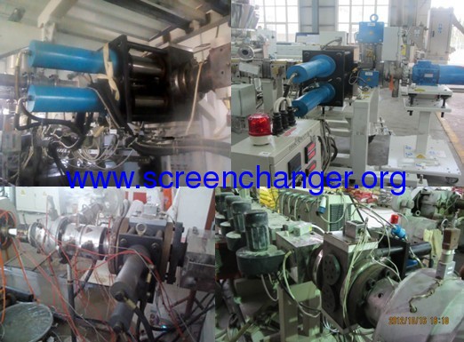 Double plate hydraulc screen changer with double working positions