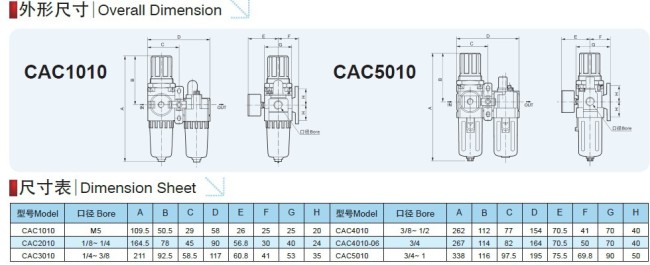 CAC 1010-5010 series Air Filter Combination(FR. L Combination)