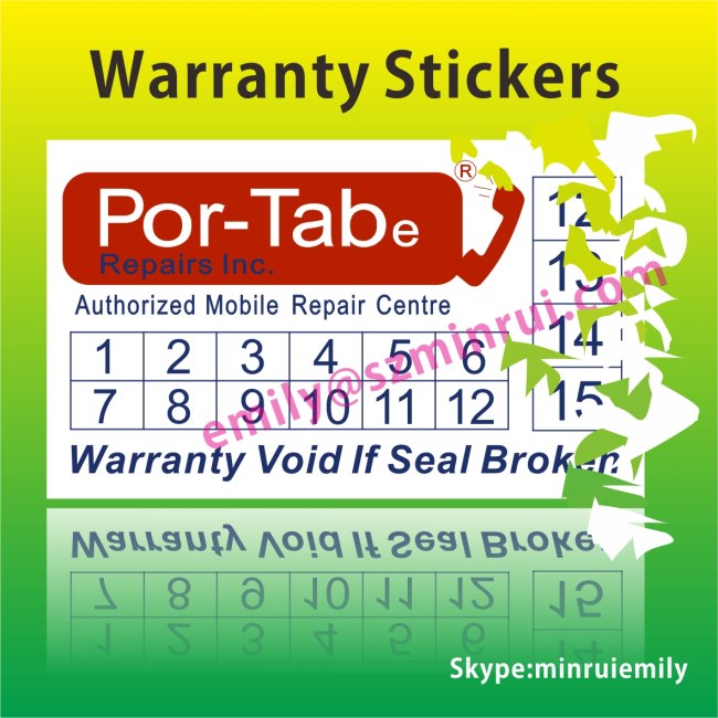 Custom Rectangel Fragile Warranty Stickers,Custom Personalized Warranty Labels,Custom Sticky Destructible Vinyl Labels