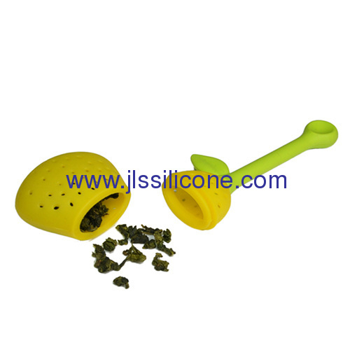Odor free tea infuser silicone rubber Pear