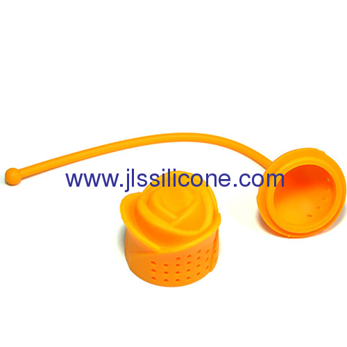 Romantic rose style silicone tea strainer and tea bag