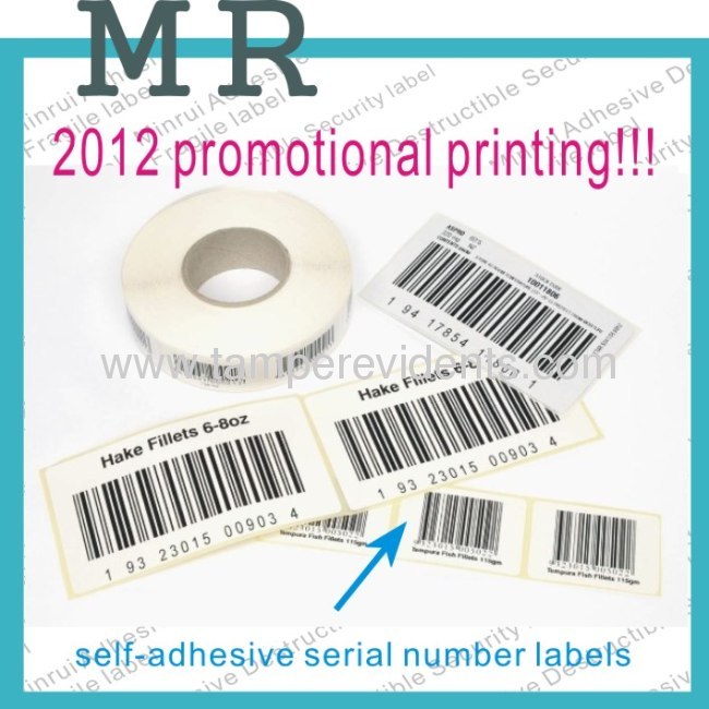 Destructible Vinyl Labels,Tamper Proof Fragile Barcode Sticker with Serial Numbers,Warranty VOID If Removed Sticker