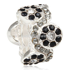 Wholesale european sterling silver Austrian crystal large hole beads