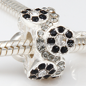 Wholesale european sterling silver Austrian crystal large hole beads