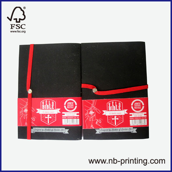 A5 recycled tyres/rubber cover notebook/manual/planner with elastic band bicycle bible 