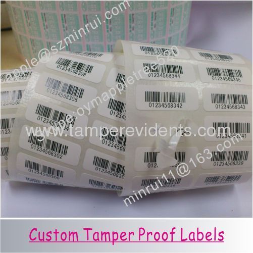 Custom Tamper Evident Asset Sticker,Printable Tamper Proof Property Label with Compan Name& Logo,Destructive Labels