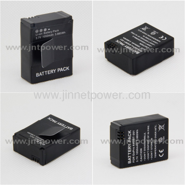 3.7V Camera Battery AHDBT-201 AHDBT-301 for GroPro HERO3 1050mAh