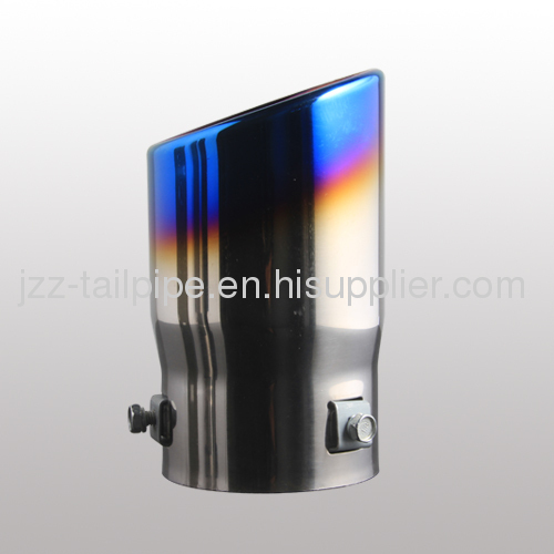Universal stainless steel single blue automobile tail pipe