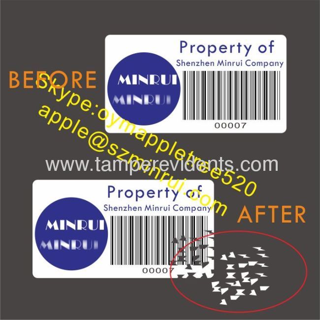 Custom Asset Labels With Barcode and LOGO,Asset Identification Labels With Strong Adhesive,Destructive Asset ID Labels