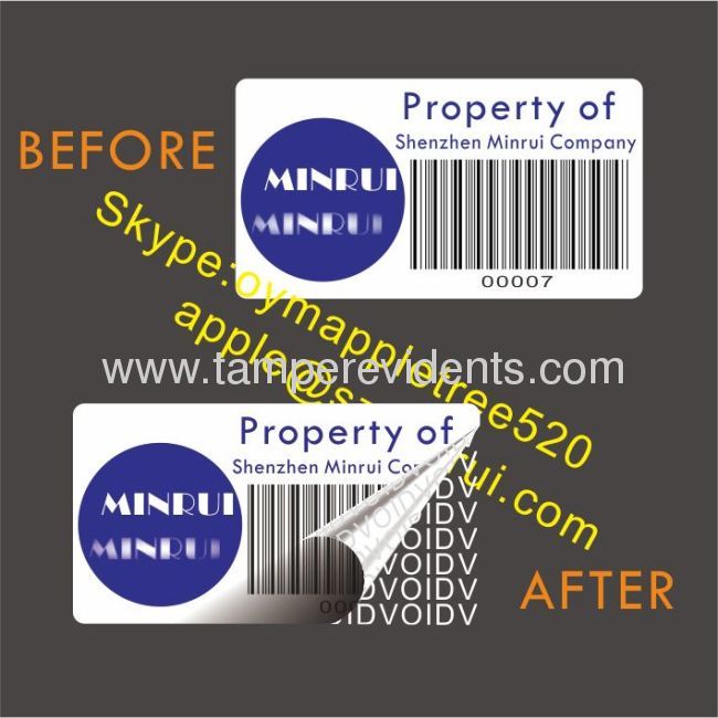Custom Asset Labels With Barcode and LOGO,Asset Identification Labels With Strong Adhesive,Destructive Asset ID Labels