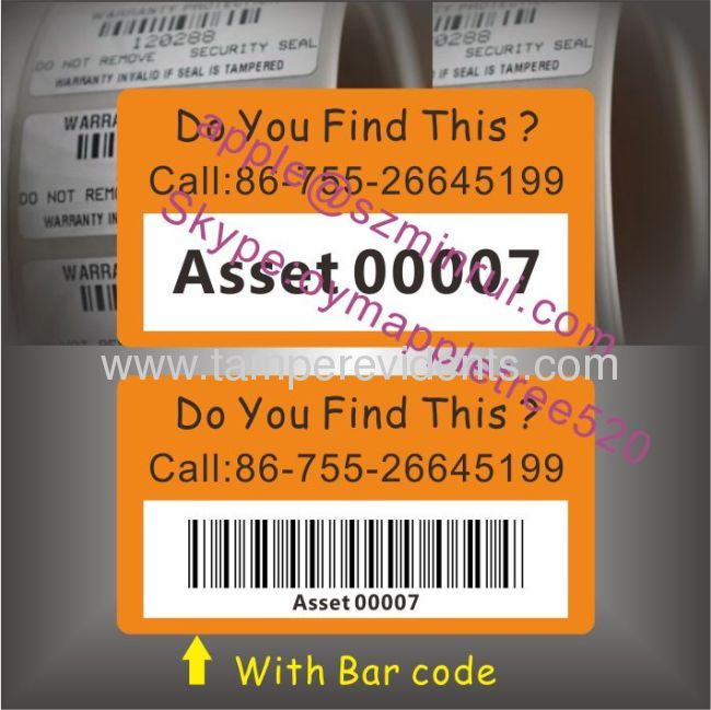 Custom Asset Labels With Barcode and LOGO,Asset Identification Labels With Strong Adhesive,Destructive Asset ID Labels