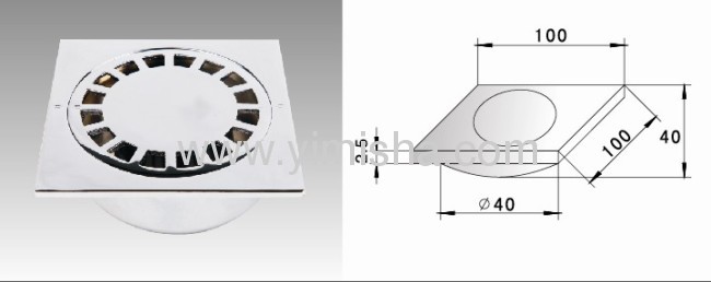 High Quality Brass Anti-odor Floor Drain with Chrome