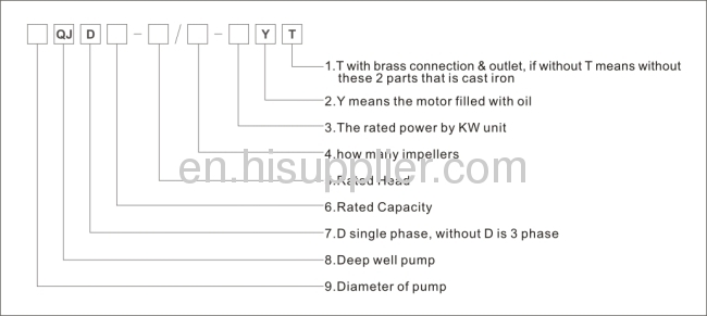 220V 56m 0.8KW 5.1m3/h Agricultural Stainless Submersible Pump