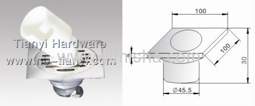 Stainless Steel Anti-odour Floor Drain for Washing Machine with Outlet Diameter 45.5mm