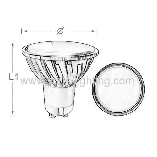 4W GU10 SMD2835 27leds spotlight with frosted PC cover 