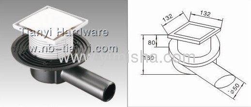 Euro Siphon Floor Drain with Long Side Outlet