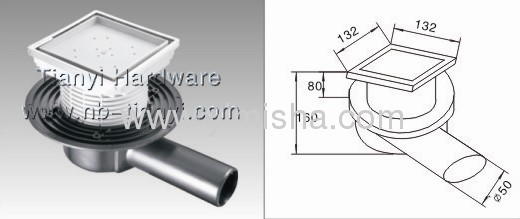Euro Siphon Tile Insert Floor Drain with Long Side Outlet