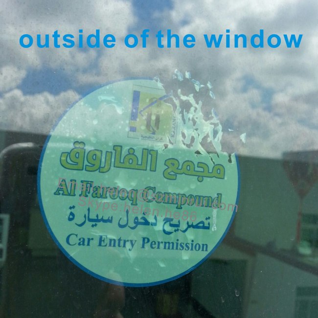 Self Adhesive Round Transparent Window Sticker Printing,One Time Use Destructive Vinyl Labels For Car Access License 