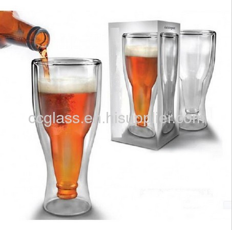 Hand Made Borosilicate Double Wall Glass Beer Cups