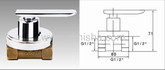 Brass Ceramic Sheet Triangle Valve withBrass (can be zinc) body, brass heart and zinc handle