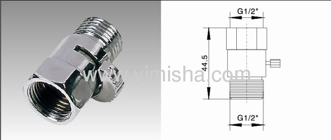 Brass Chrome Plated Ceramic Sheet Bi-directional Valve with Male and Female Connect