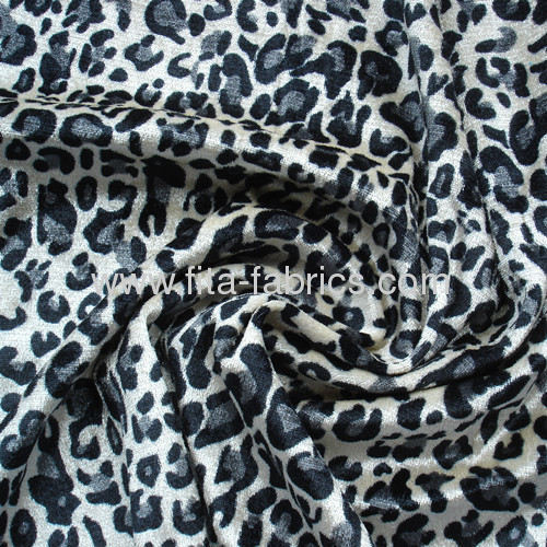 100% polyester panther printed crushed panne