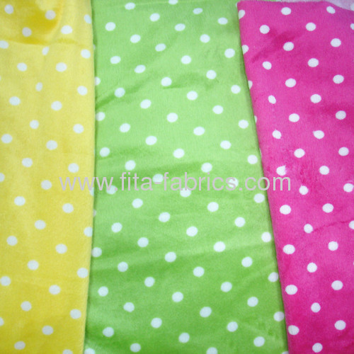 100%polyester dotted knitted soft velboa fabric