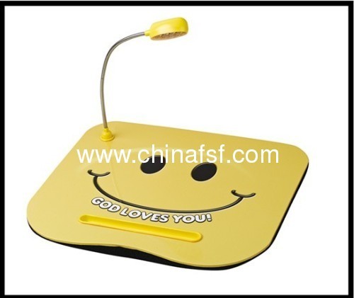 portable laptop cushion tray/table with LED light
