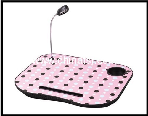 Portable Laptop Lap Cushion Tray Craft Desk Light