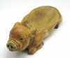 Wood carved pig soap dish