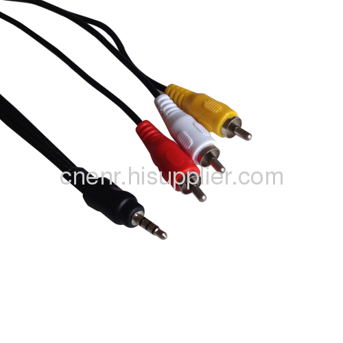 RCA cable 3.5mm 4C Plugs to 3 RCA Plugs,