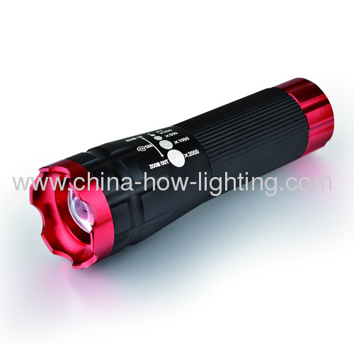 Cree LED Torch Aluminium Material 3*AAA Battery with Logo