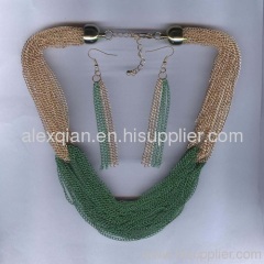 Fashion chain necklace and earring