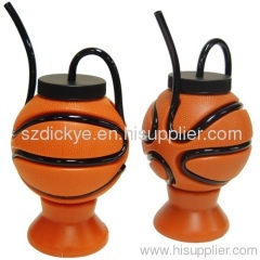 basketball straw cup plastic
