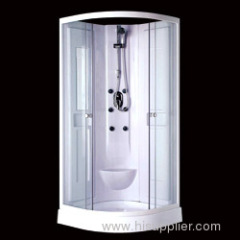 White aluminum frame shower cabins