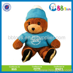 teddy bear plush toy in skating shoes