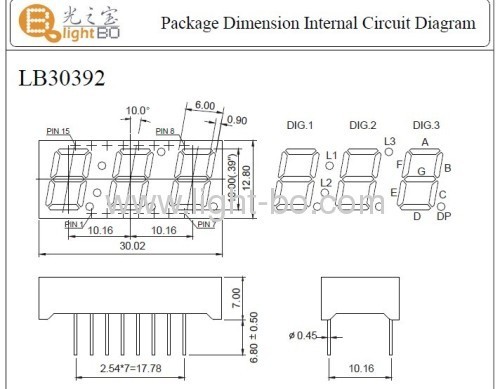 Super-Bright Green dreistelligen 0.397 Segment-LED-Anzeige