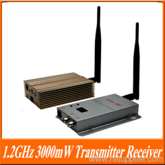 1.2GHz 3000mW 15channel Long Range 3KM Wireless AV Transmitter Receiver