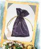 Purple Organza Drawstring Gift Bags Printed, Fabric Jewelry Pouches