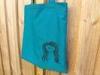 Promotional Blue Embroidered Tote Bags Canvas For Grocery , Reusable