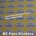self adhesive qc passed sticker