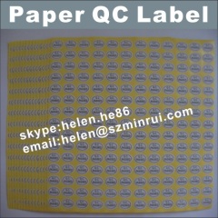 Custom Round And Oval Shape QC Passed Stickers,Self Adhesive Labels For Products Quality Control