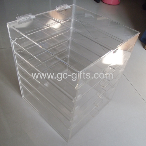 6-drawer fliptop acrylic makeup display box