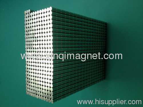 Permanent magnet NdFeB small cylinder with Nickel Coating