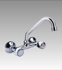 260mmx60mm x dia.23mmx dia.18mm Brass Dual Handles Chrome Plated In Wall Faucet for Kitchen