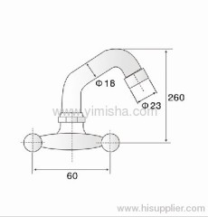 260mmx60mm x dia.23mmx dia.18mm Brass Dual Handles Chrome Plated In Wall Faucet for Kitchen