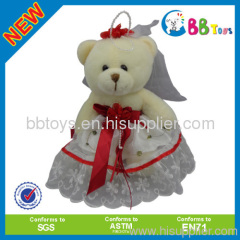 lovely mini bride teddy bear stuffed toy